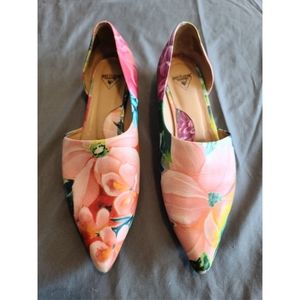 John Fluevog Hand-Painted D'Orsay Flats